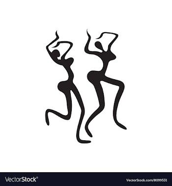 Flat icon in black and white carnival dancers vector image