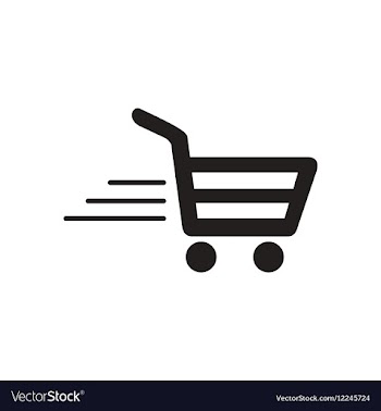 Flat icon in black and white cart vector image