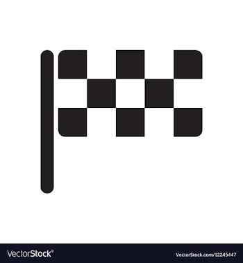 Flat icon in black and white checkered flag vector image