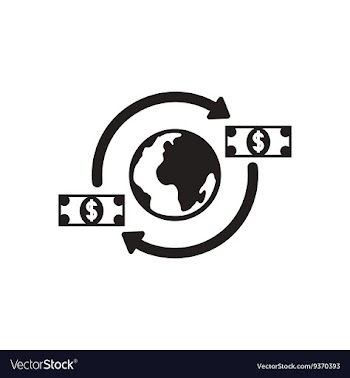 Flat icon in black and white circulation of money vector image