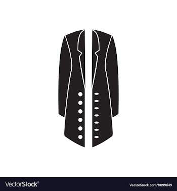 Flat icon in black and white coat vector image
