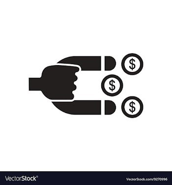 Flat icon in black and white coin magnet vector image