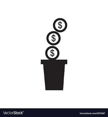 Flat icon in black and white coin pot vector image