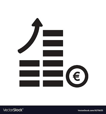 Flat icon in black and white coins graph vector image