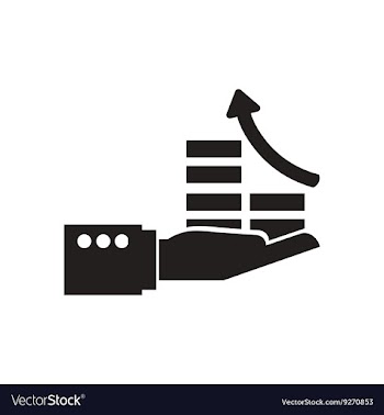 Flat icon in black and white coins in hand vector image
