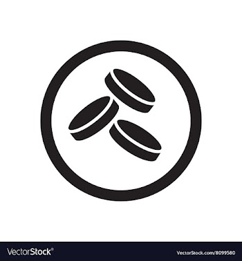 Flat icon in black and white coins vector image