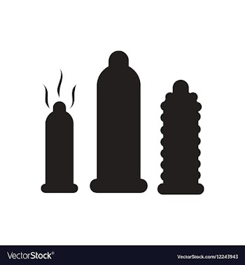Flat icon in black and white condoms vector image