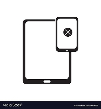 Flat icon in black and white connected tablet vector image