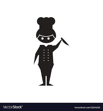 Flat icon in black and white cook vector image