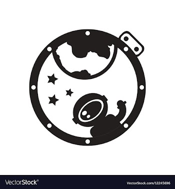 Flat icon in black and white cosmonaut vector image