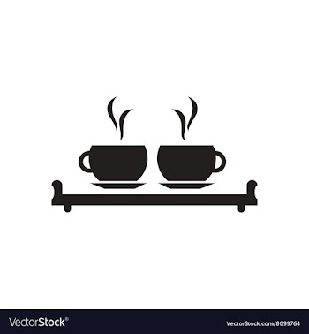 Flat icon in black and white couple cups vector image