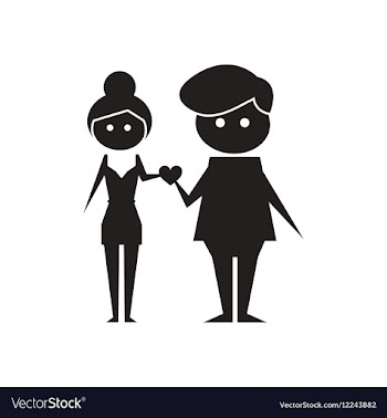 Flat icon in black and white couple love vector image
