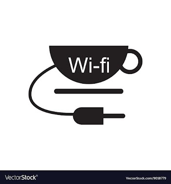 Flat icon in black and white cup Wi fi vector image