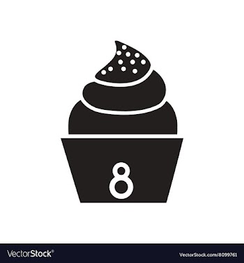 Flat icon in black and white cupcake vector image