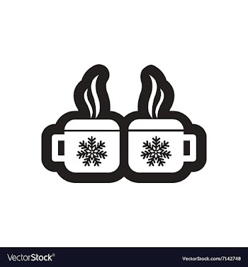 Flat icon in black and white cups vector image