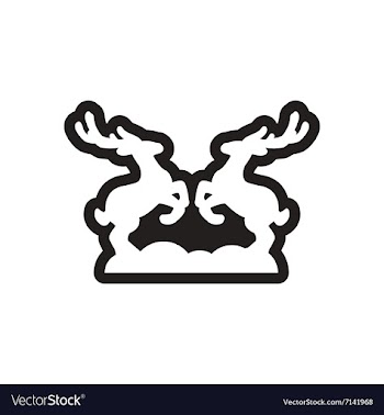 Flat icon in black and white deer vector image