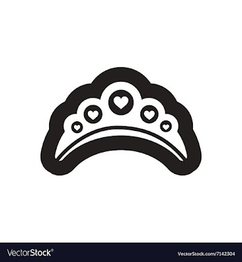 Flat icon in black and white diadem vector image
