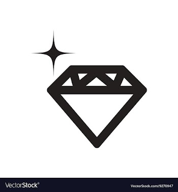 Flat icon in black and white diamond vector image