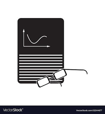 Flat icon in black and white document eyeglasses vector image