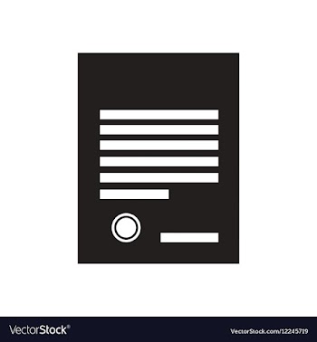Flat icon in black and white document vector image