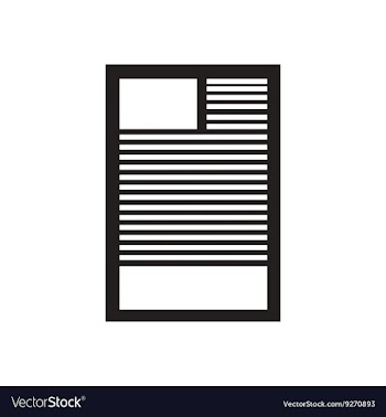 Flat icon in black and white document vector image