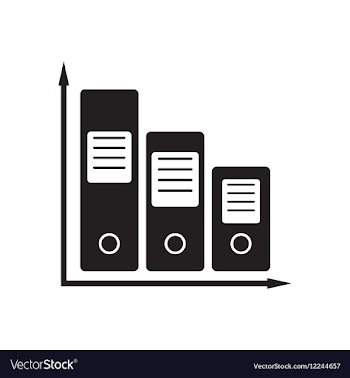 Flat icon in black and white documents folder vector image
