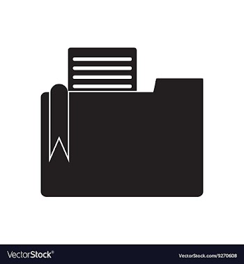 Flat icon in black and white documents folder vector image