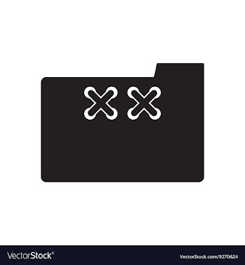 Flat icon in black and white documents folder vector image