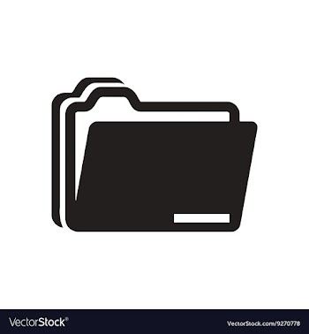 Flat icon in black and white documents folder vector image