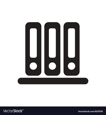 Flat icon in black and white documents folders vector image
