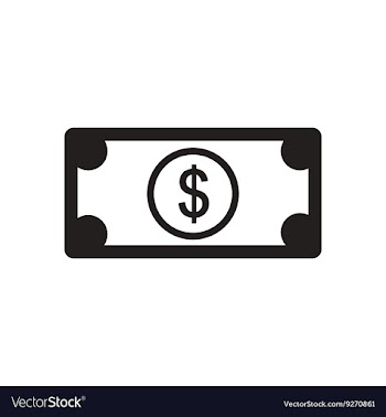 Flat icon in black and white dollar vector image
