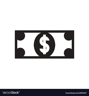 Flat icon in black and white dollar vector image