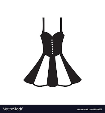 Flat icon in black and white dress vector image