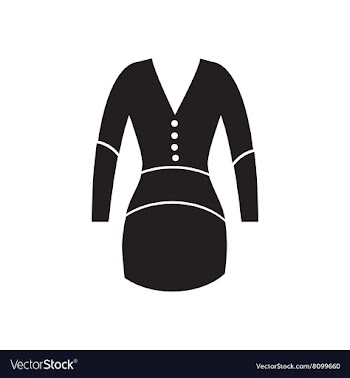 Flat icon in black and white dress vector image