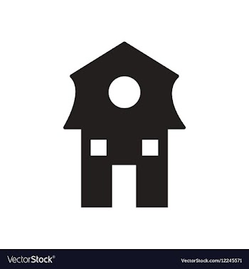 Flat icon in black and white Dutch house vector image