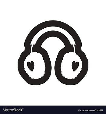 Flat icon in black and white earmuffs vector image