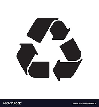 Flat icon in black and white eco arrows vector image