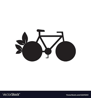 Flat icon in black and white eco bike vector image