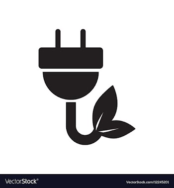 Flat icon in black and white eco energy vector image