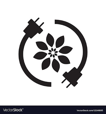 Flat icon in black and white eco energy vector image
