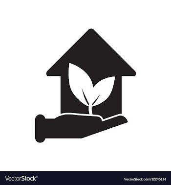 Flat icon in black and white Eco-house vector image