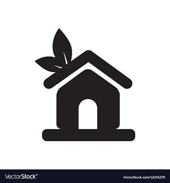 Flat icon in black and white Eco-house vector image