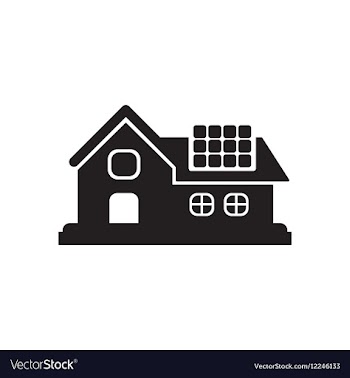 Flat icon in black and white Eco-house vector image
