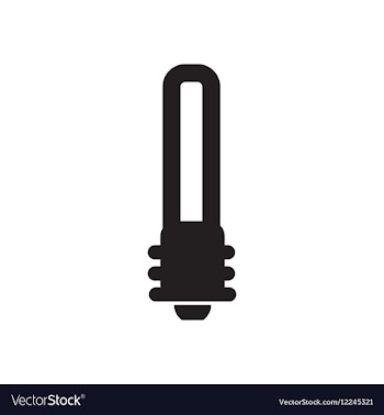 Flat icon in black and white eco light bulb vector image