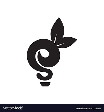 Flat icon in black and white eco light bulb vector image