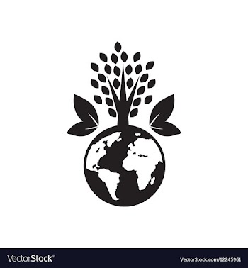 Flat icon in black and white eco planet vector image