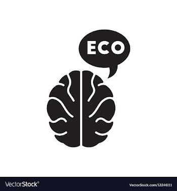 Flat icon in black and white ecological thinking vector image