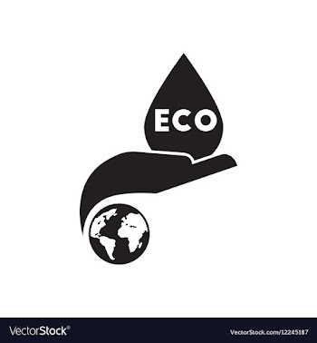 Flat icon in black and white ecology logo vector image