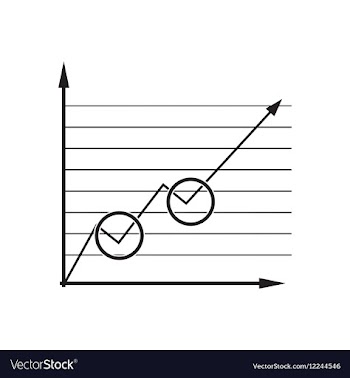 Flat icon in black and white economic graph vector image