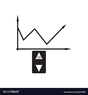 Flat icon in black and white economic graph vector image